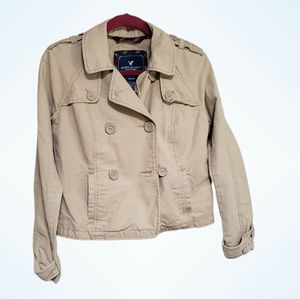 American Eagle Double Breasted Jacket Size Medium Khaki color.